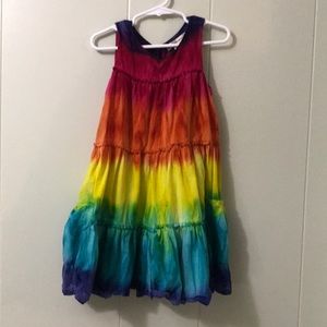 Super cute rainbow tie dye dress with pockets